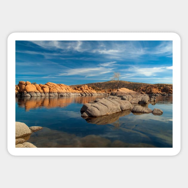 Silent at Watson Lake Sticker by algill